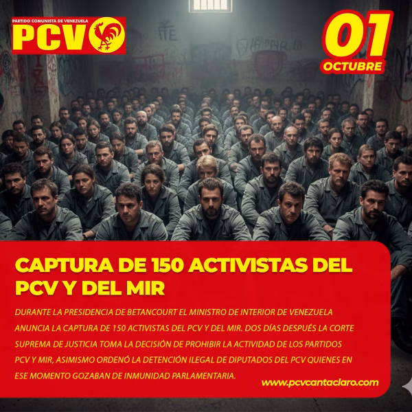 Captura y tortura de 150 militantes del PCV y el MIR