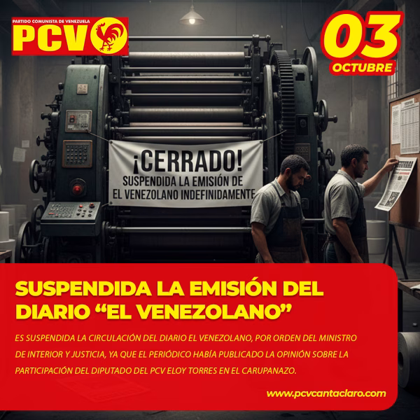 Cese de la emisión del Diario “El Venezolano”